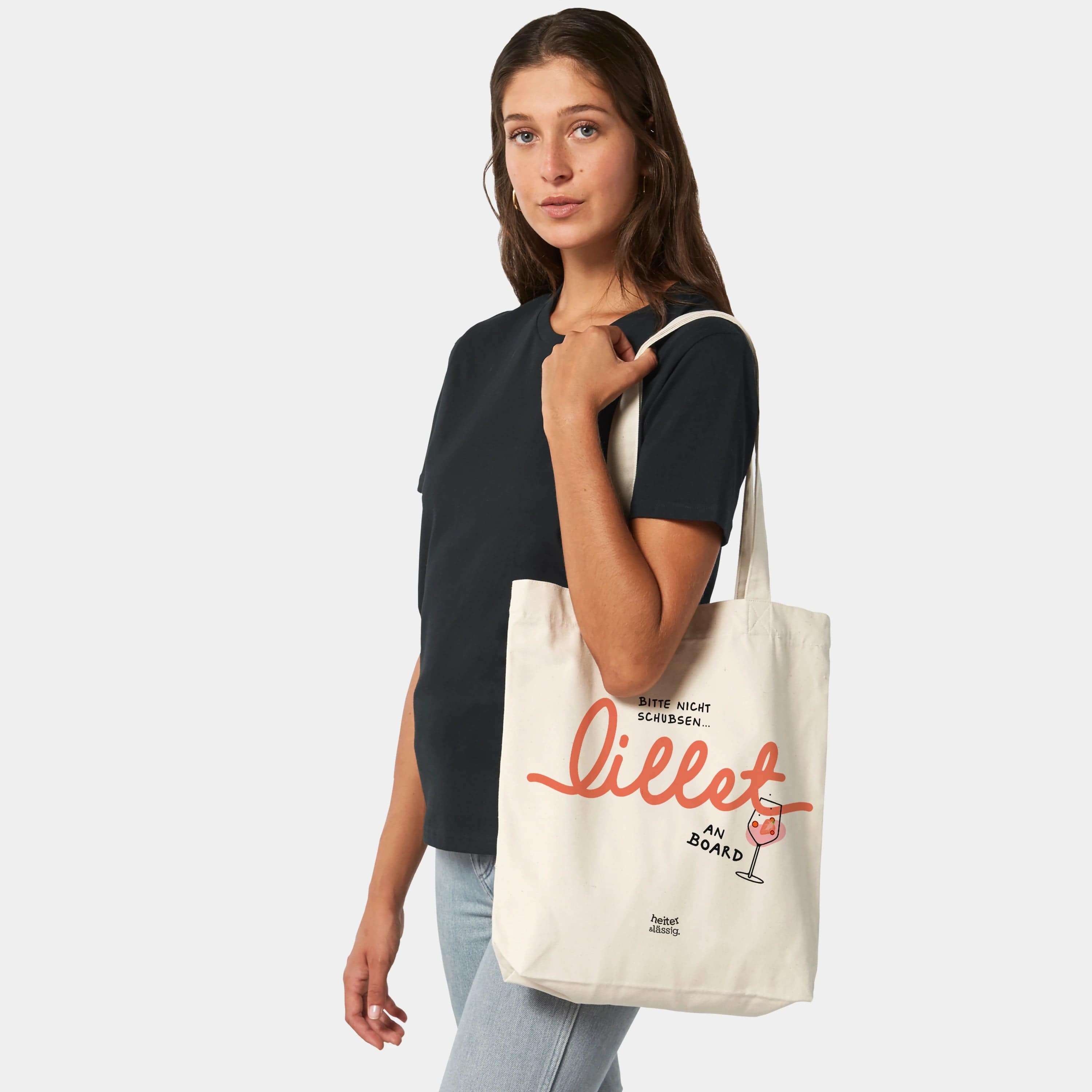 HEITER & LÄSSIG Baumwolltasche "Lillet an Board" Shopper / natural raw - aus nachhaltiger und fairer Produktion