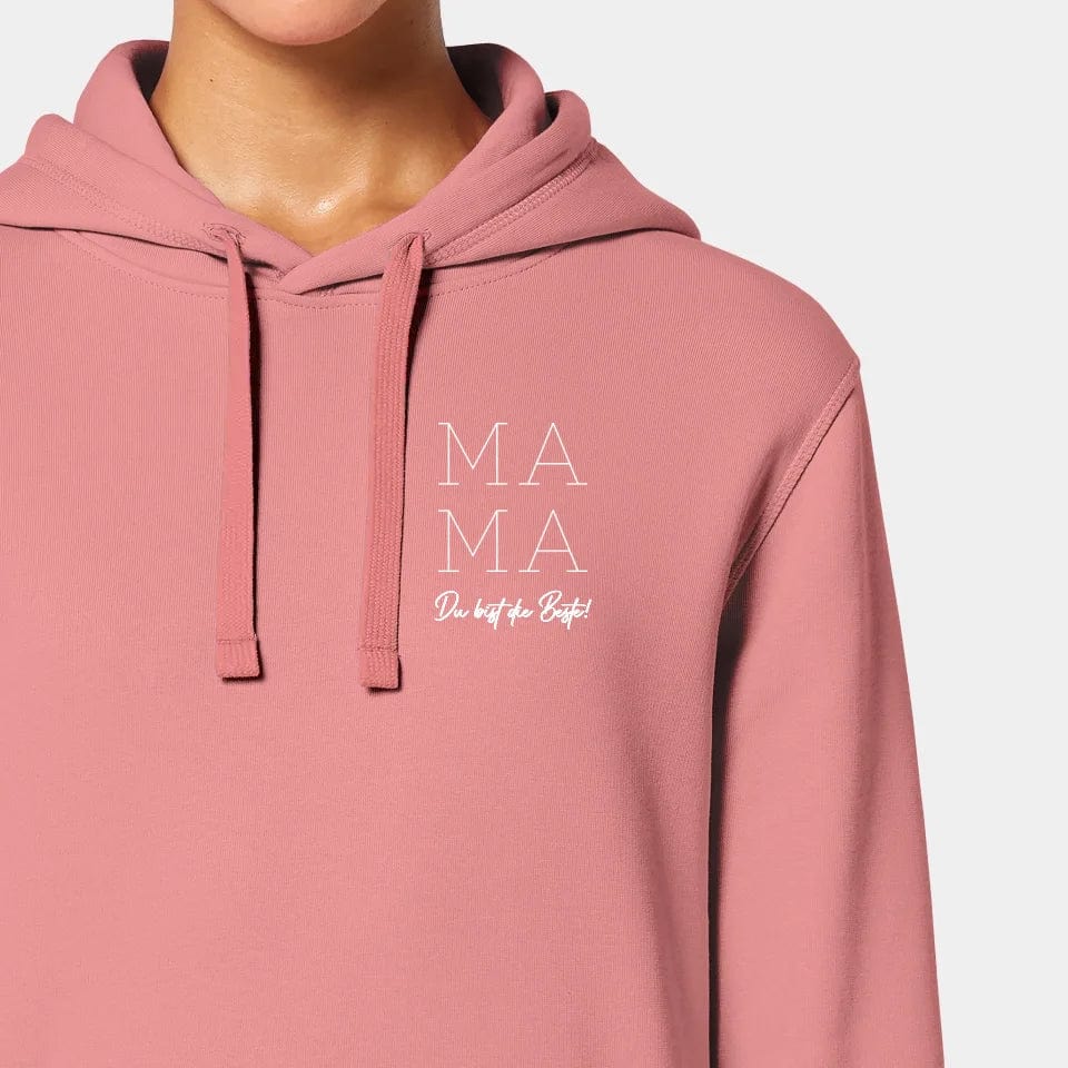 TeeInBlue Hoodie "Mama" Stanley/Stella Drummer 2.0 / canyon pink / XXS - aus nachhaltiger und fairer Produktion