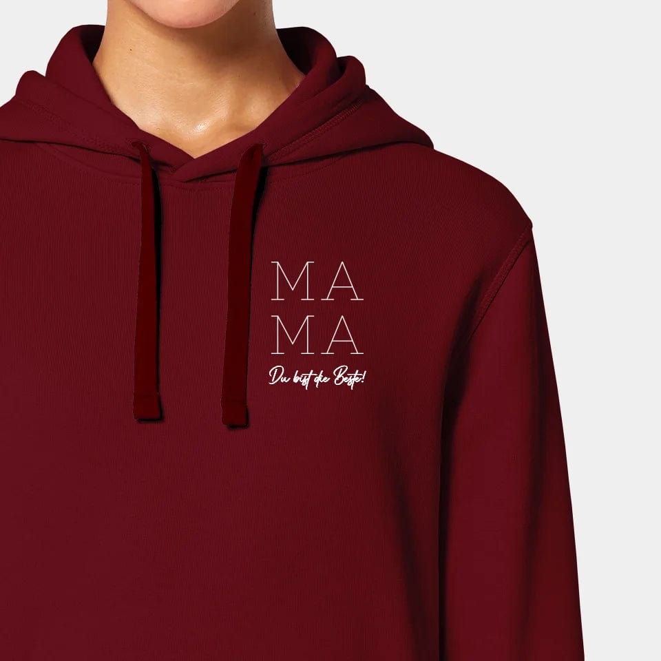 TeeInBlue Hoodie "Mama" Stanley/Stella Drummer 2.0 / burgundy / XXS - aus nachhaltiger und fairer Produktion