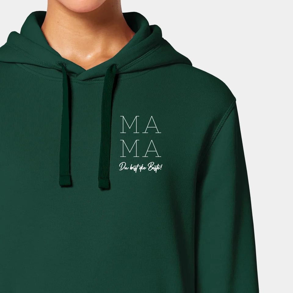 TeeInBlue Hoodie "Mama" Stanley/Stella Drummer 2.0 / bottle green / XXS - aus nachhaltiger und fairer Produktion