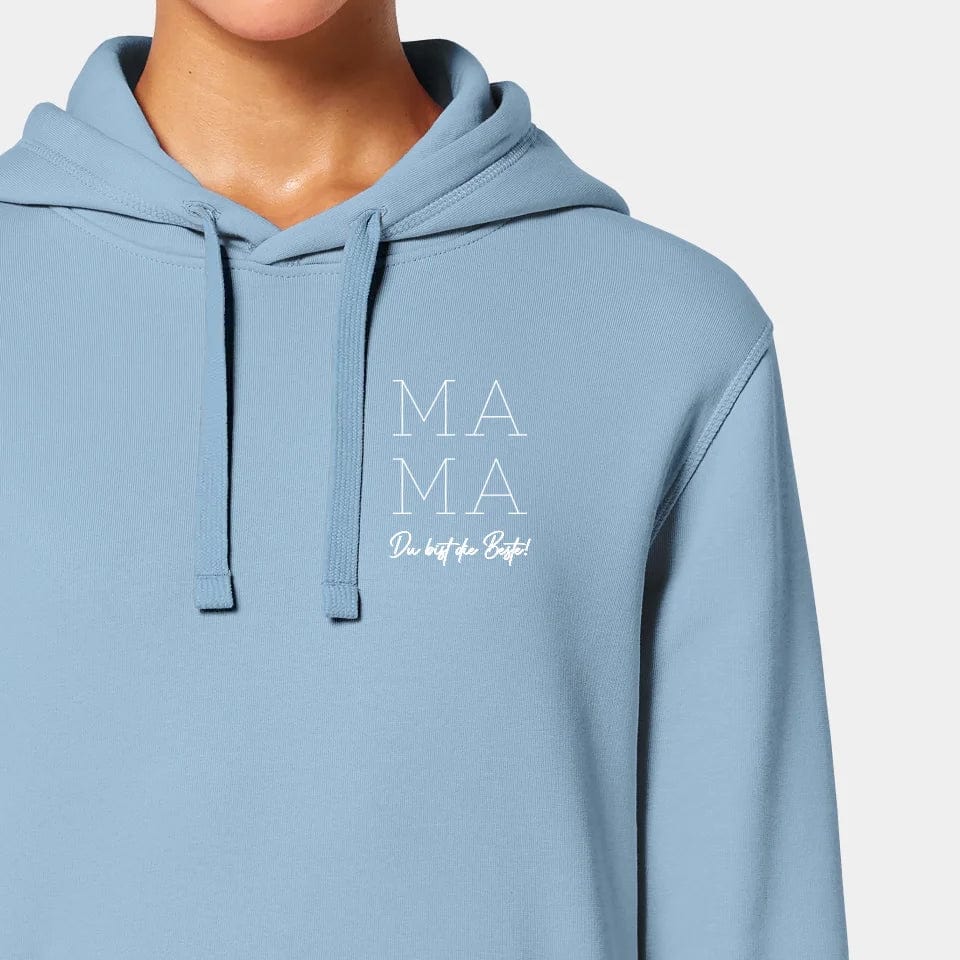 TeeInBlue Hoodie "Mama" Stanley/Stella Drummer 2.0 / sky blue / XS - aus nachhaltiger und fairer Produktion