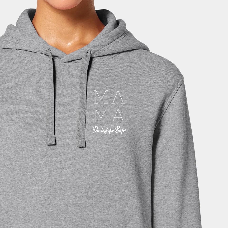 TeeInBlue Hoodie "Mama" Stanley/Stella Drummer 2.0 / heather grey / XXS - aus nachhaltiger und fairer Produktion