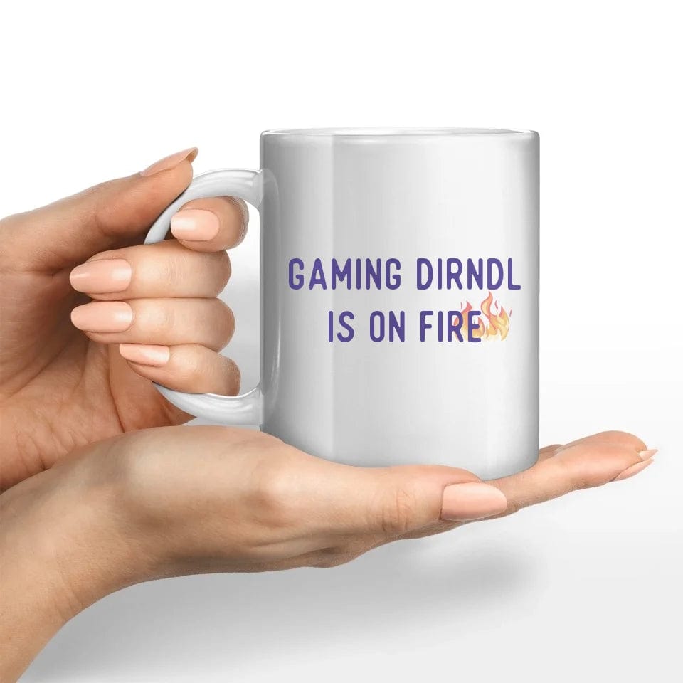 Projekt Motivtasse "Dirndl on fire" Keramik-Tasse / Weiß / 330 ml - aus nachhaltiger und fairer Produktion