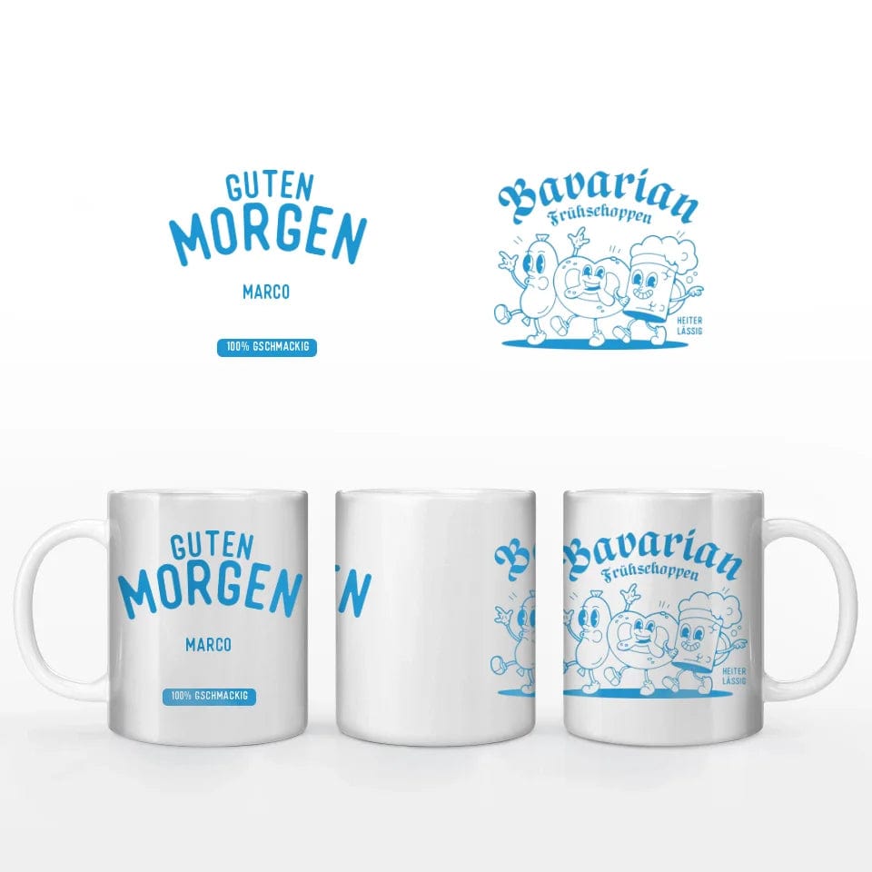 HEITER & LÄSSIG Motivtasse "Frühschoppen" Keramik-Tasse / Weiß / 330 ml - aus nachhaltiger und fairer Produktion