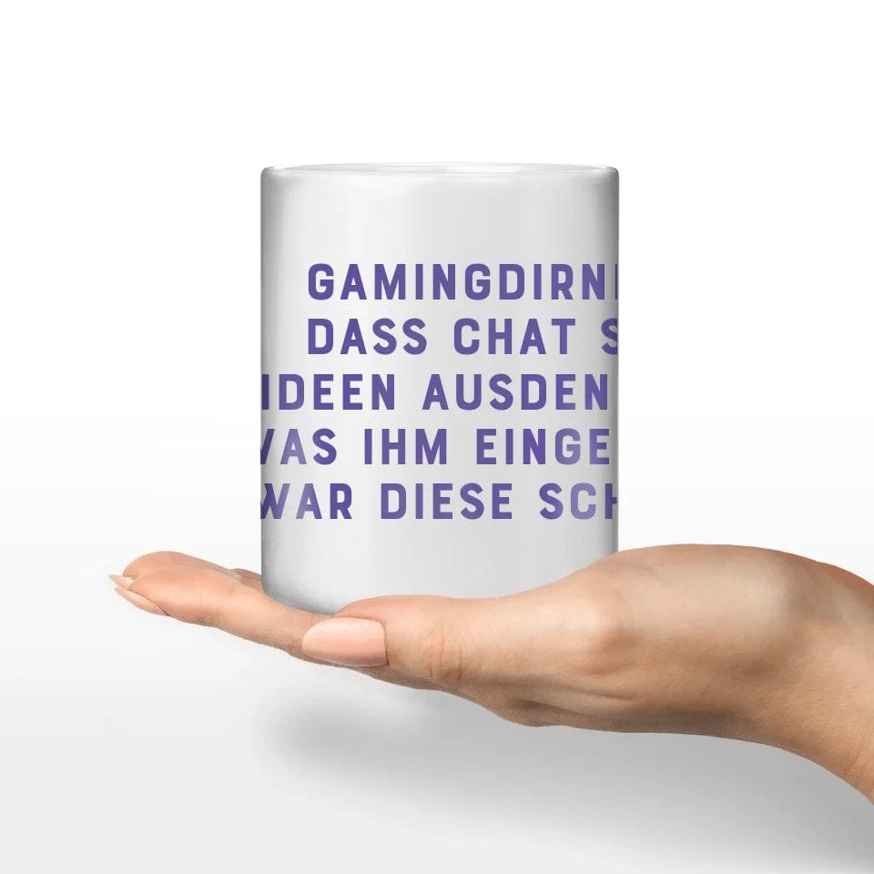 Projekt Motivtasse "GamingDirndl" Keramik-Tasse / Weiß / 330 ml - aus nachhaltiger und fairer Produktion