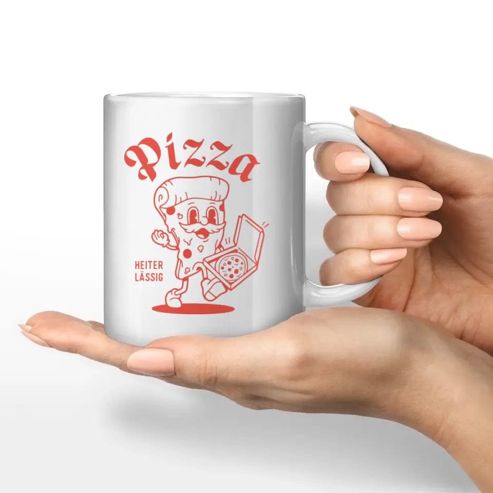 HEITER & LÄSSIG Motivtasse "Pizza" Keramik-Tasse / Weiß / 330 ml - aus nachhaltiger und fairer Produktion