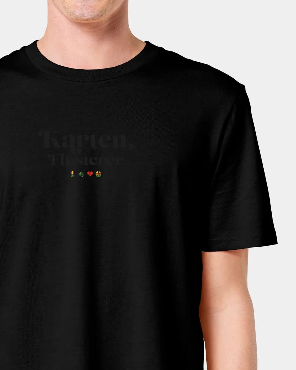 TeeInBlue Personalisiertes T-Shirt "Karten Flüsterer" Unisex / Schwarz / XXS - aus nachhaltiger und fairer Produktion