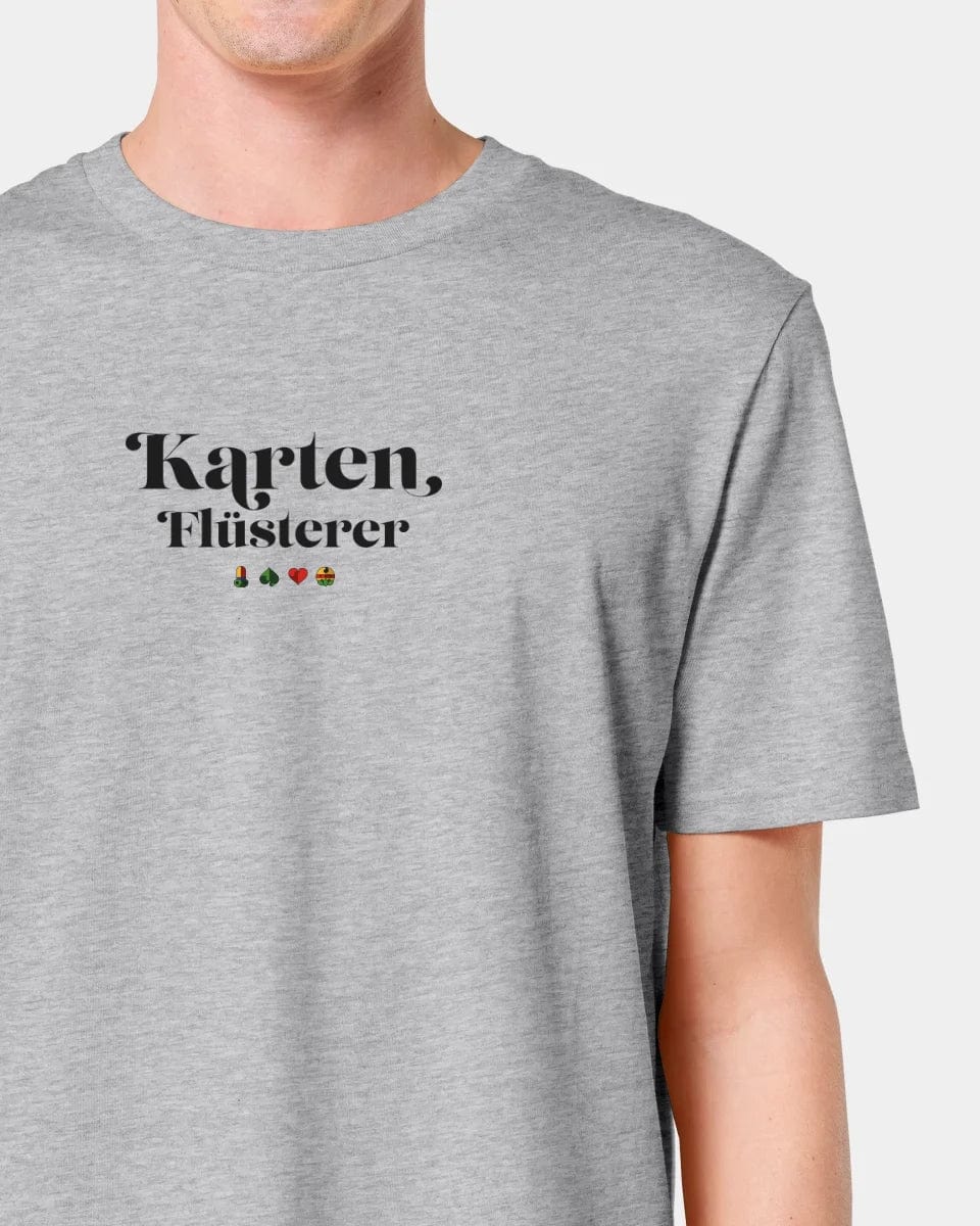 TeeInBlue Personalisiertes T-Shirt "Karten Flüsterer" Unisex / Heather Grey / XXS - aus nachhaltiger und fairer Produktion