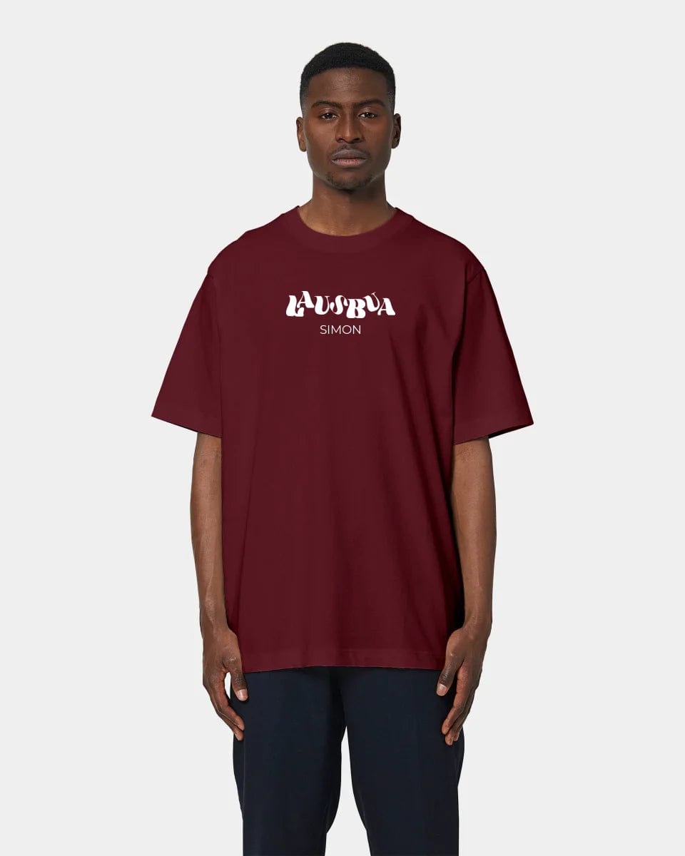 HEITER & LÄSSIG Personalisiertes T-Shirt "Lausbua" Oversized / Burgundy / XXS - aus nachhaltiger und fairer Produktion