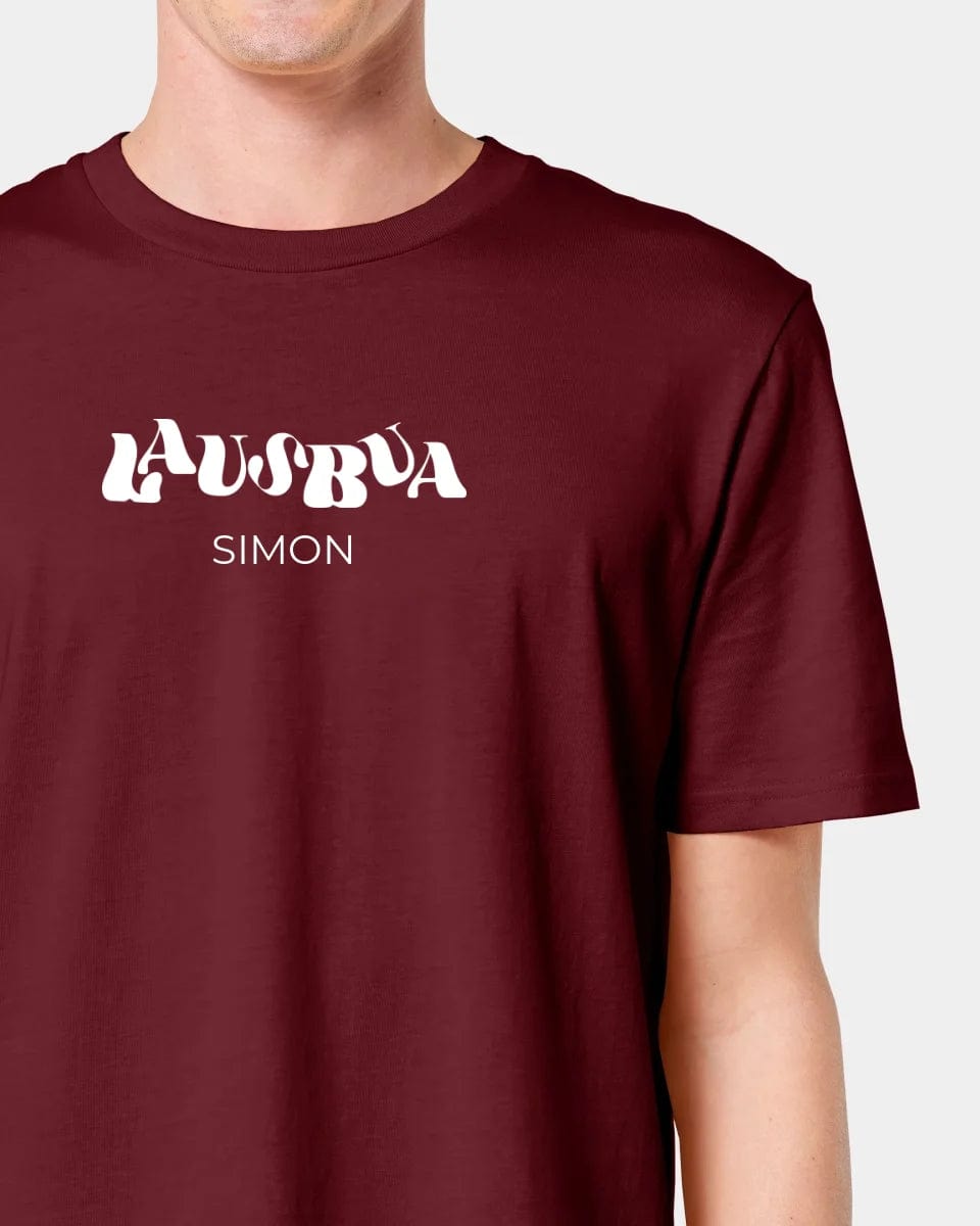 HEITER & LÄSSIG Personalisiertes T-Shirt "Lausbua" Unisex / Burgundy / M - aus nachhaltiger und fairer Produktion