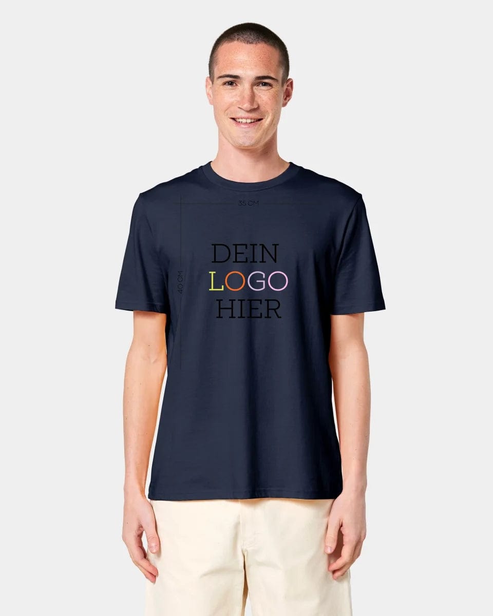 HEITER & LÄSSIG Personalisiertes T-Shirt "Logo" Unisex / French Navy / XXS - aus nachhaltiger und fairer Produktion