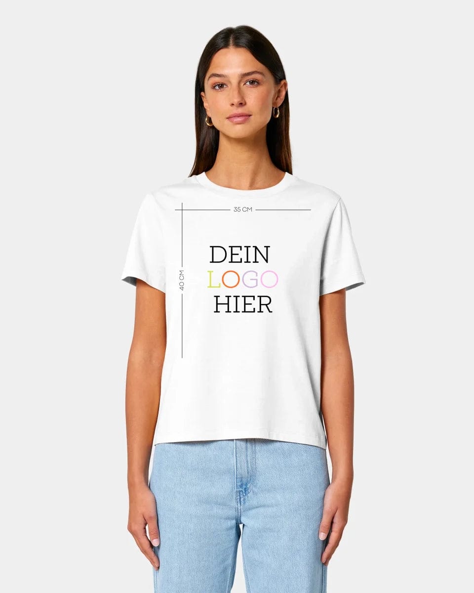 HEITER & LÄSSIG Personalisiertes T-Shirt "Logo" Damen / Weiß / XS - aus nachhaltiger und fairer Produktion