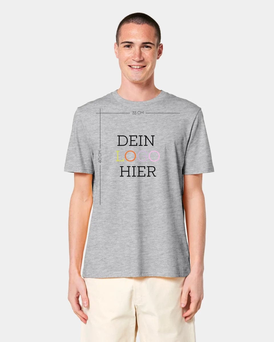 HEITER & LÄSSIG Personalisiertes T-Shirt "Logo" Unisex / Heather Grey / XXS - aus nachhaltiger und fairer Produktion