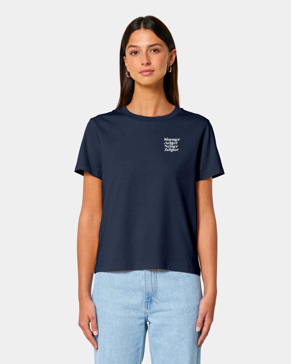 TeeInBlue Personalisiertes T-Shirt "Spielkarten" Damen / French Navy / XS - aus nachhaltiger und fairer Produktion