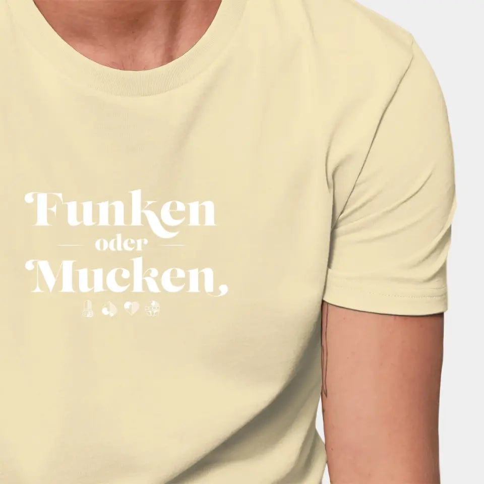 TeeInBlue Personalisiertes T-Shirt "Watten - Funken oder Mucken" Stanley/Stella Creator / butter / XXS - aus nachhaltiger und fairer Produktion