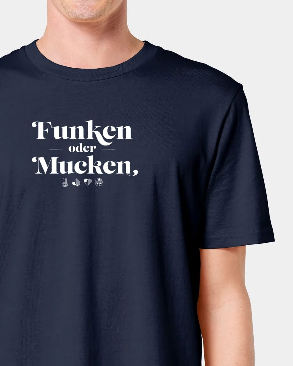 TeeInBlue Personalisiertes T-Shirt "Watten - Funken oder Mucken" Unisex / French Navy / XXS - aus nachhaltiger und fairer Produktion