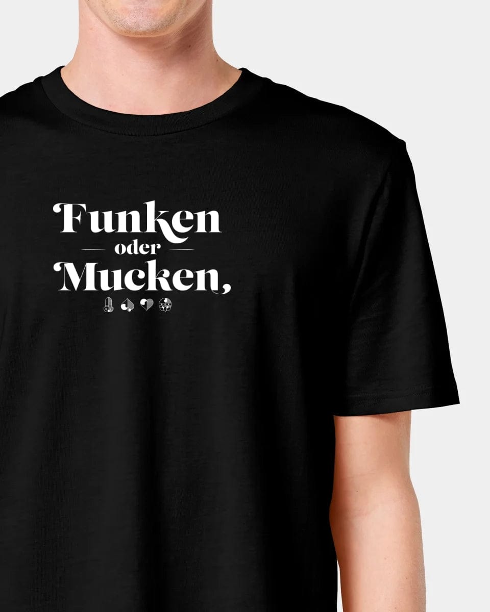 TeeInBlue Personalisiertes T-Shirt "Watten - Funken oder Mucken" Unisex / Schwarz / XXS - aus nachhaltiger und fairer Produktion