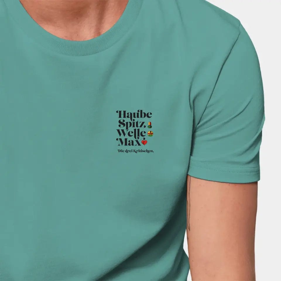 TeeInBlue Personalisiertes T-Shirt "Watten" Stanley/Stella Creator / teal monstera / XXS - aus nachhaltiger und fairer Produktion