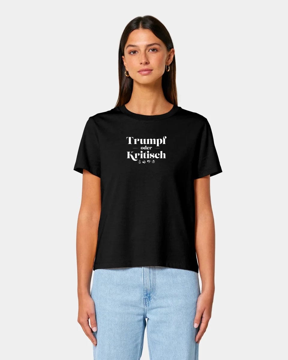 TeeInBlue Personalisiertes T-Shirt "Watten - Trumpf oder Kritisch" Damen / Schwarz / XS - aus nachhaltiger und fairer Produktion