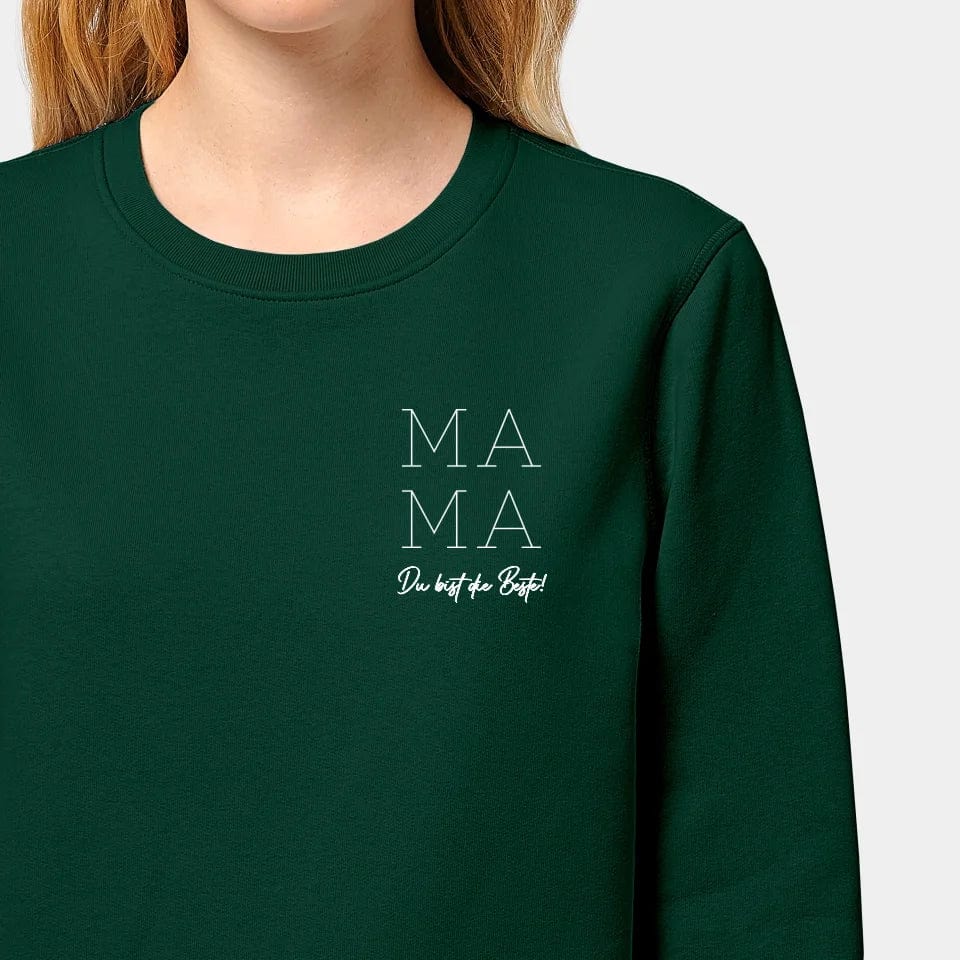 TeeInBlue Sweatshirt "Mama" Stanley/Stella Roller / bottle green / XXS - aus nachhaltiger und fairer Produktion