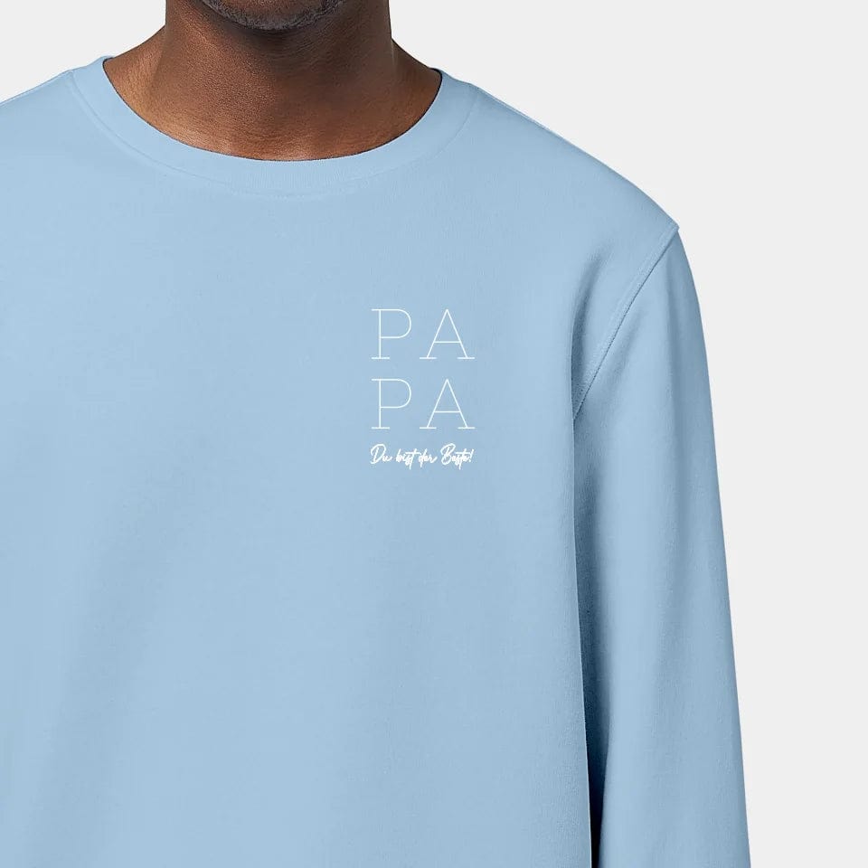 TeeInBlue Sweatshirt "Papa" Stanley/Stella Roller / sky blue / XXS - aus nachhaltiger und fairer Produktion