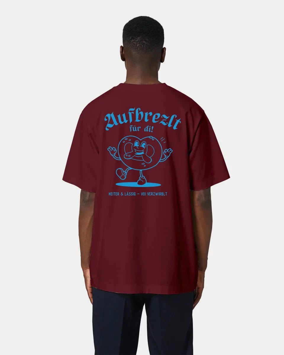 HEITER & LÄSSIG T-Shirt "Aufbrezlt" Oversized / Burgundy / XXS - aus nachhaltiger und fairer Produktion