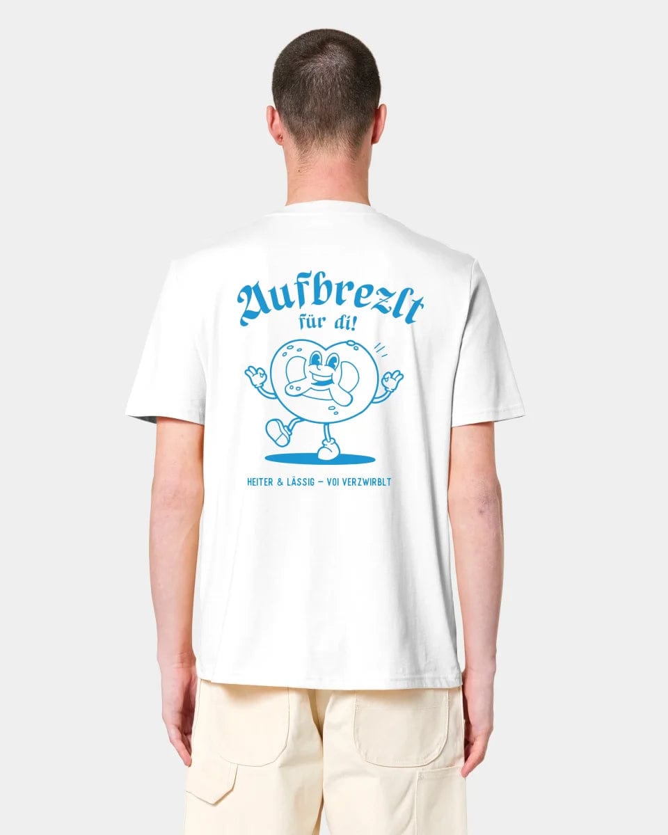 HEITER & LÄSSIG T-Shirt "Aufbrezlt" Unisex / Weiß / XXS - aus nachhaltiger und fairer Produktion