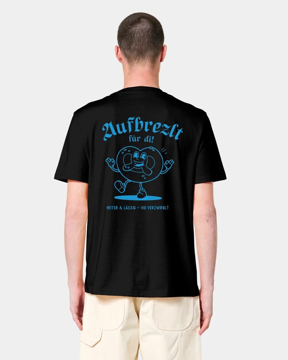 HEITER & LÄSSIG T-Shirt "Aufbrezlt" Unisex / Schwarz / XXS - aus nachhaltiger und fairer Produktion