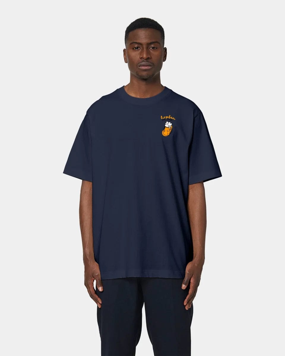 HEITER & LÄSSIG T-Shirt "Bier" Oversized / French Navy / XXS - aus nachhaltiger und fairer Produktion