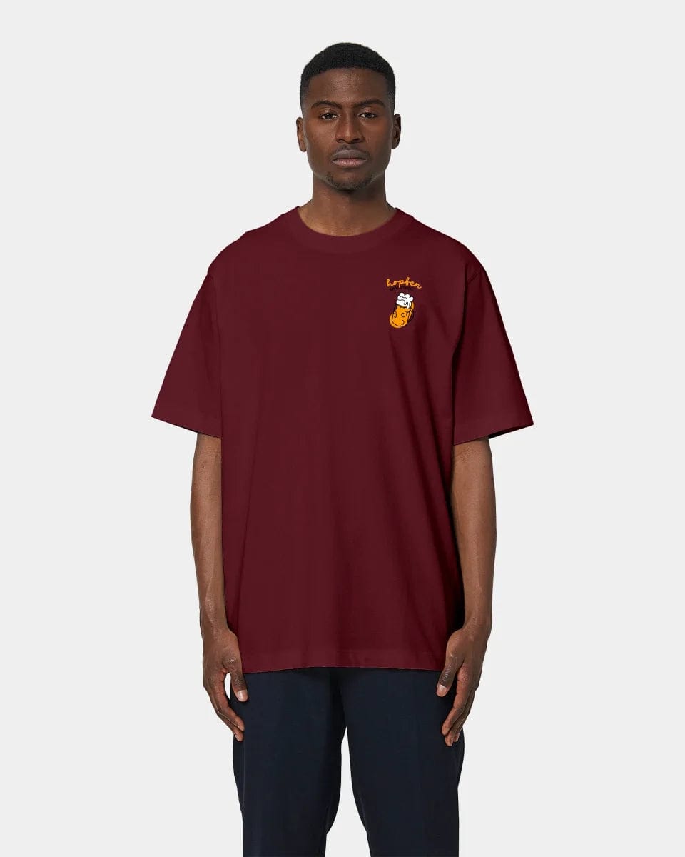 HEITER & LÄSSIG T-Shirt "Bier" Oversized / Burgundy / XXS - aus nachhaltiger und fairer Produktion