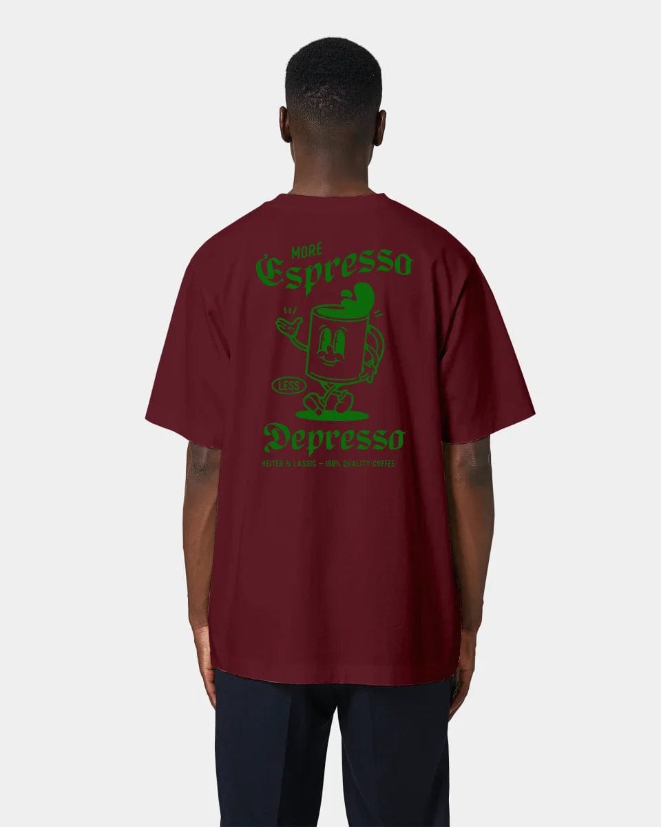 HEITER & LÄSSIG T-Shirt "Espresso" Oversized / Burgundy / XXS - aus nachhaltiger und fairer Produktion