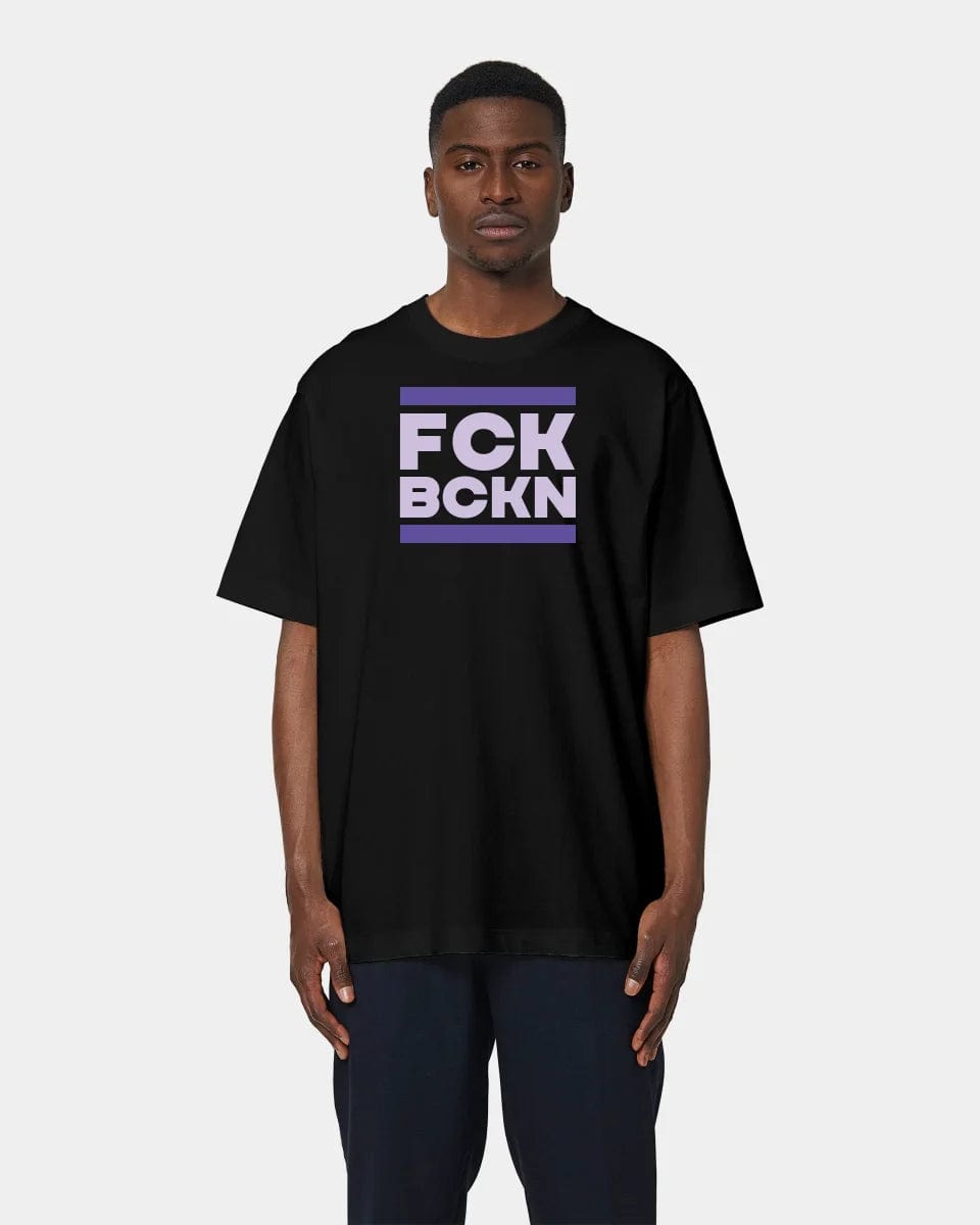 Projekt T-Shirt "FCK BCKN" Oversized / Schwarz / XXS - aus nachhaltiger und fairer Produktion