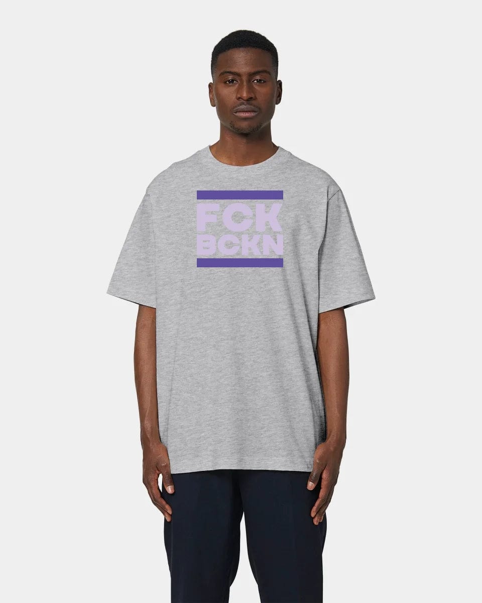 Projekt T-Shirt "FCK BCKN" Oversized / Heather Grey / XXS - aus nachhaltiger und fairer Produktion