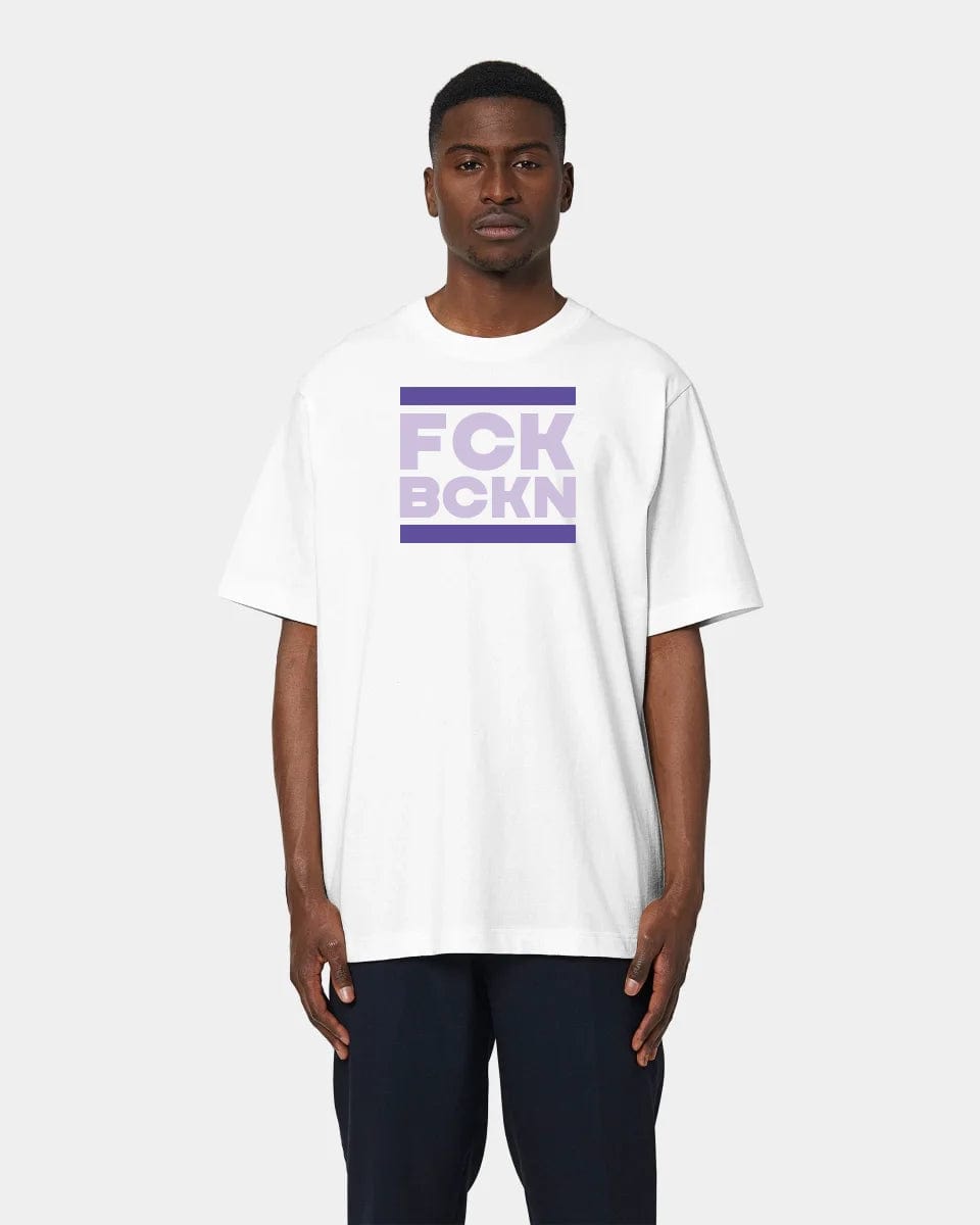 Projekt T-Shirt "FCK BCKN" Oversized / Weiß / S - aus nachhaltiger und fairer Produktion