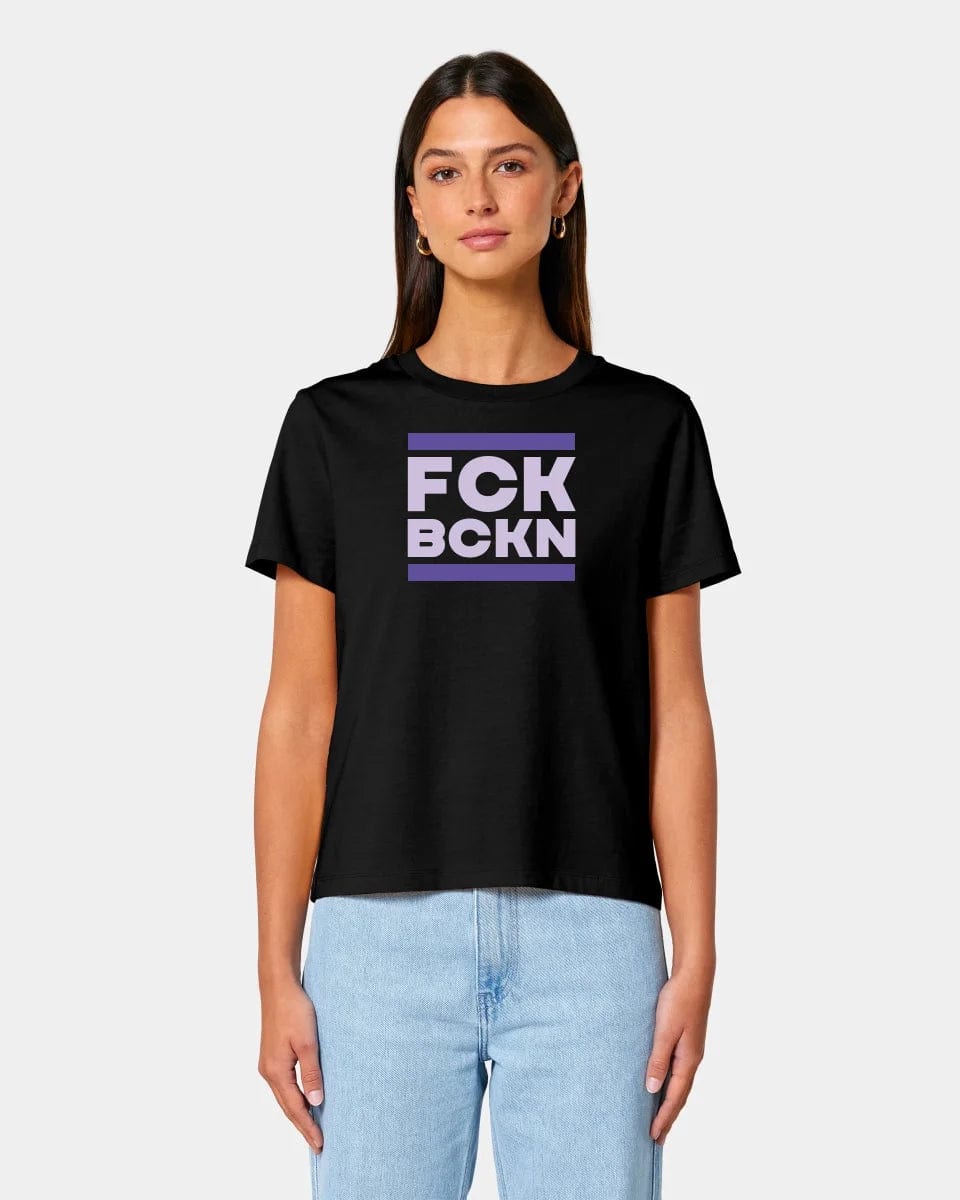 Projekt T-Shirt "FCK BCKN" Damen / Schwarz / XS - aus nachhaltiger und fairer Produktion