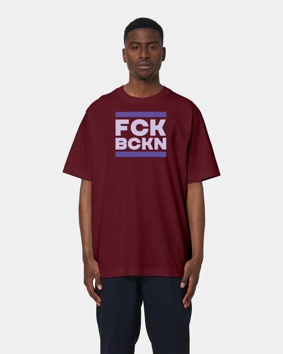 Projekt T-Shirt "FCK BCKN" Oversized / Burgundy / XXS - aus nachhaltiger und fairer Produktion