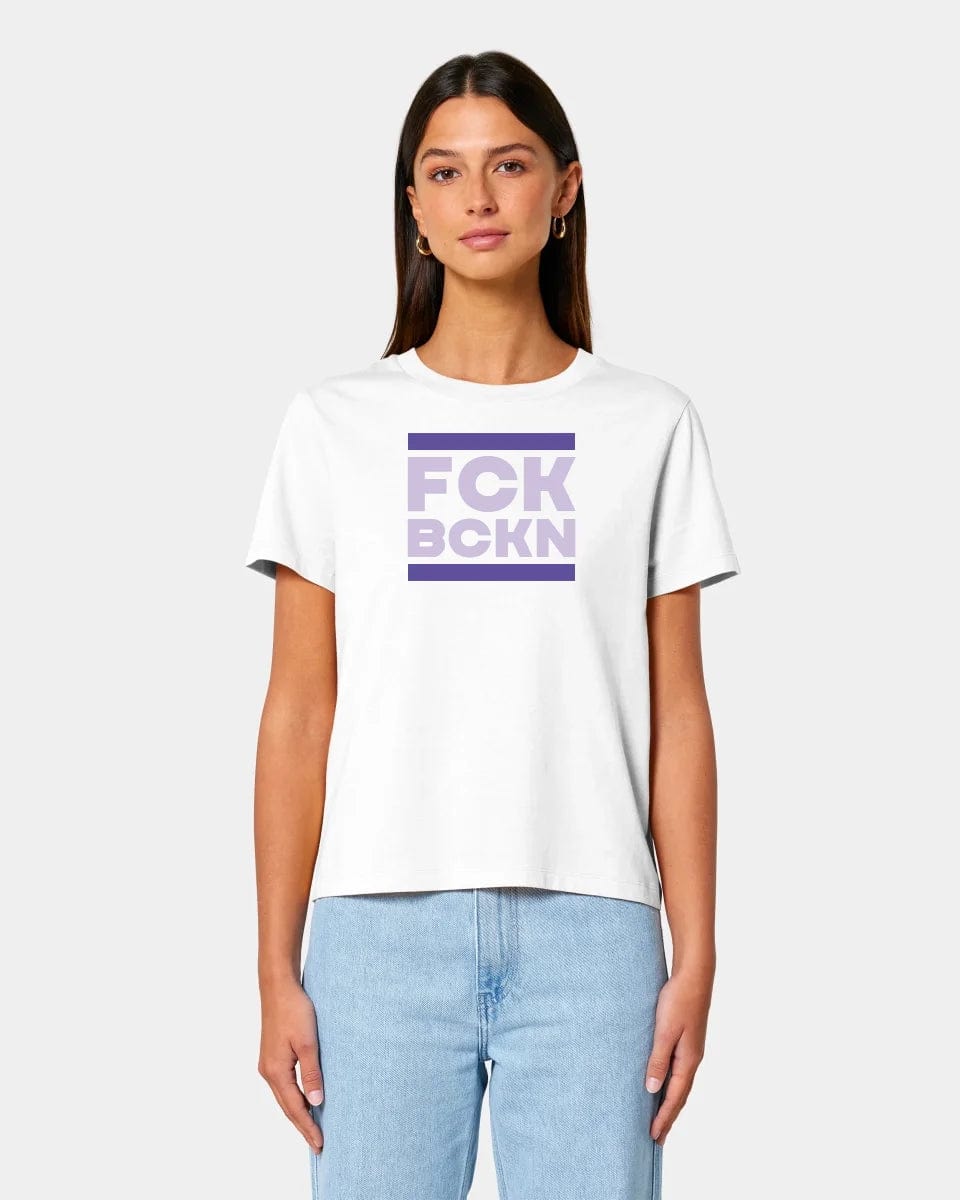 Projekt T-Shirt "FCK BCKN" Damen / Weiß / XS - aus nachhaltiger und fairer Produktion