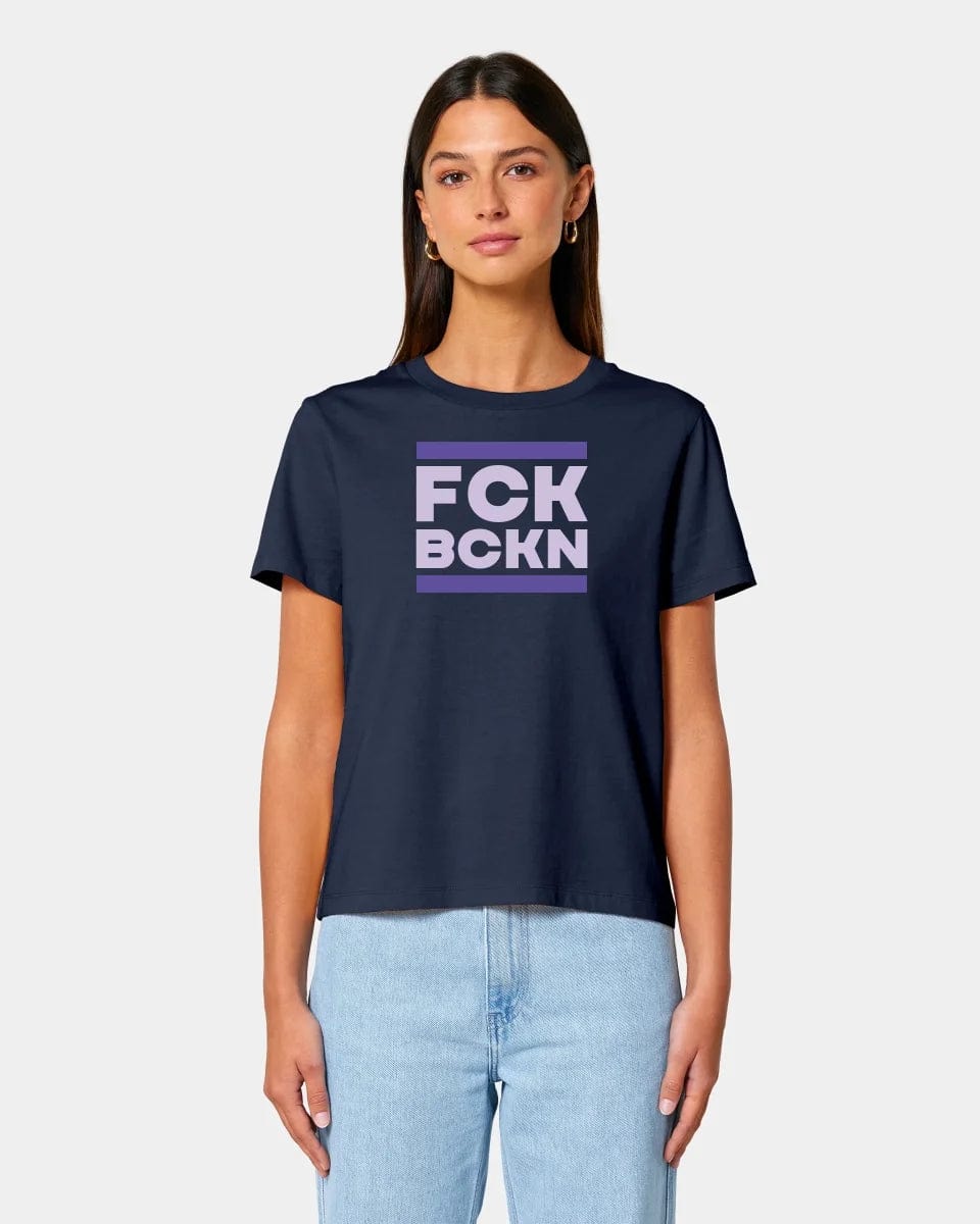 Projekt T-Shirt "FCK BCKN" Damen / French Navy / XS - aus nachhaltiger und fairer Produktion