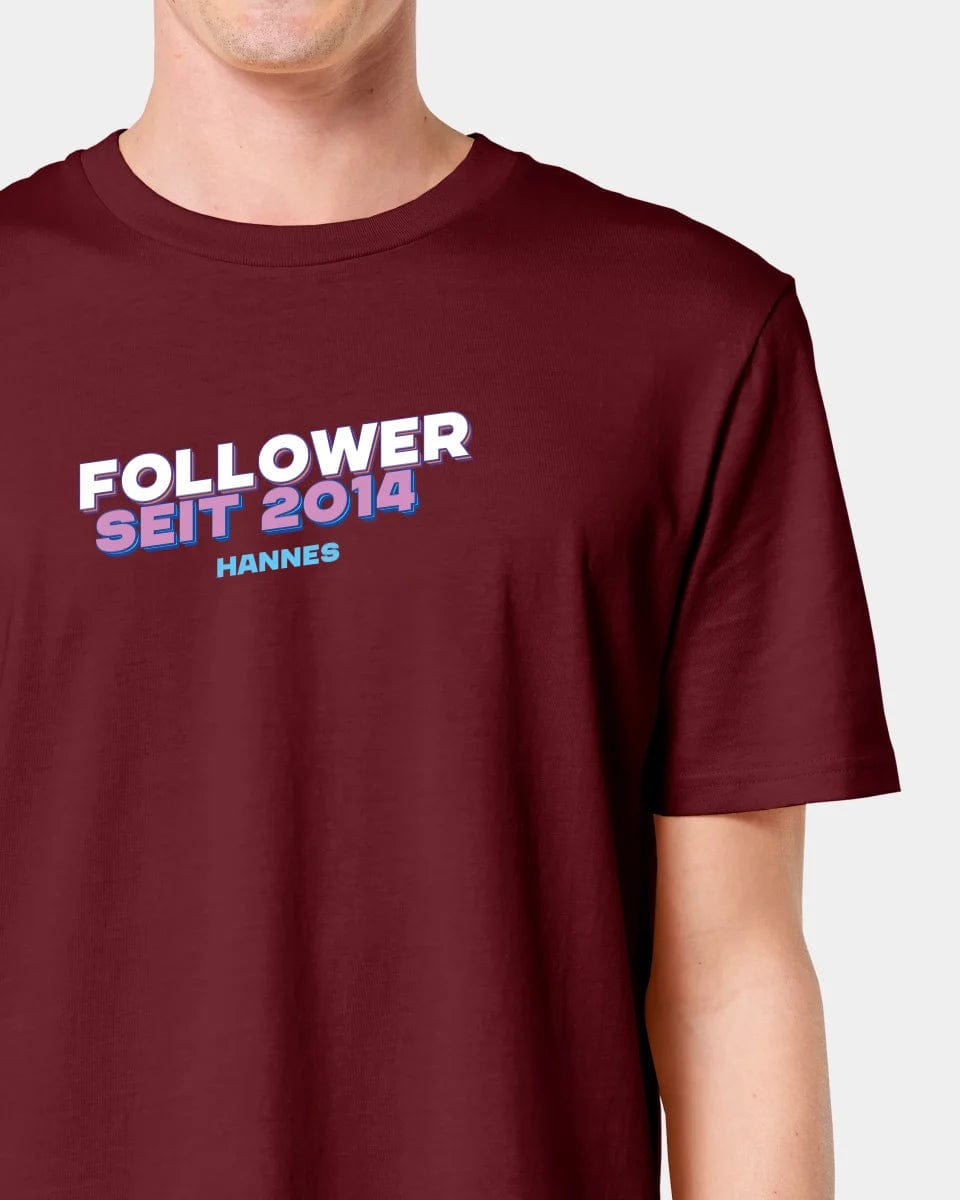 Projekt T-Shirt "Follower" Unisex / Burgundy / M - aus nachhaltiger und fairer Produktion