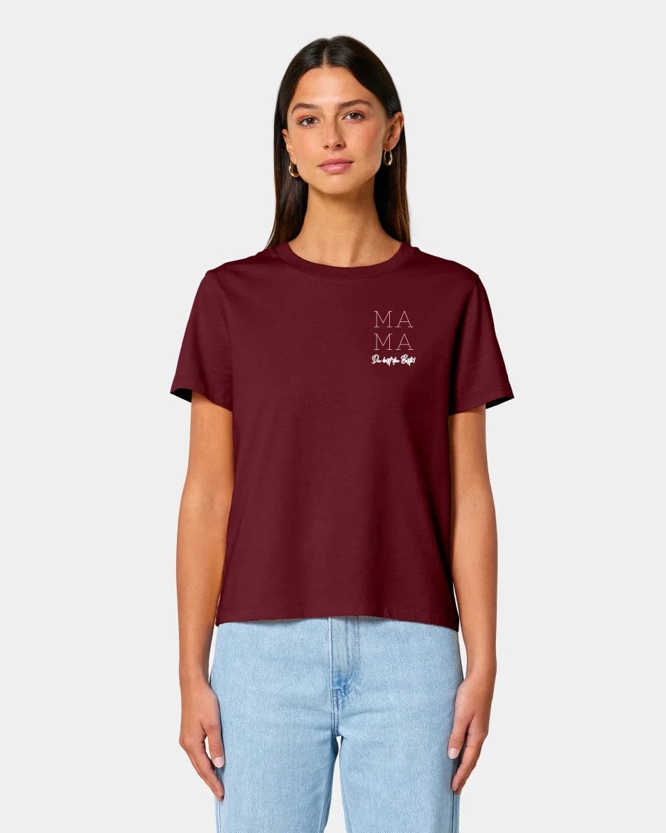 HEITER & LÄSSIG T-Shirt "Mama" Damen / Burgundy / XS - aus nachhaltiger und fairer Produktion