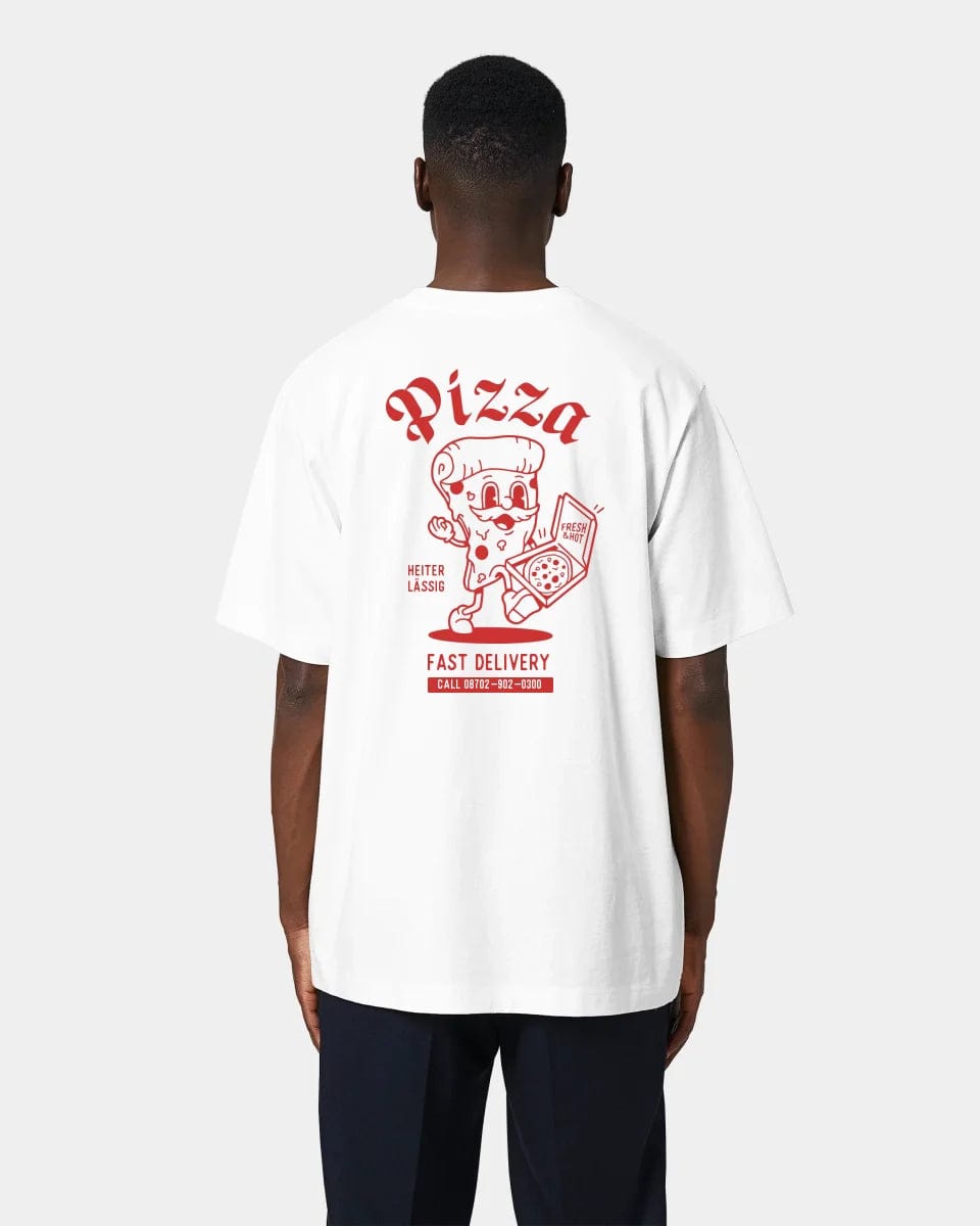 HEITER & LÄSSIG T-Shirt "Pizza" Oversized / Weiß / S - aus nachhaltiger und fairer Produktion